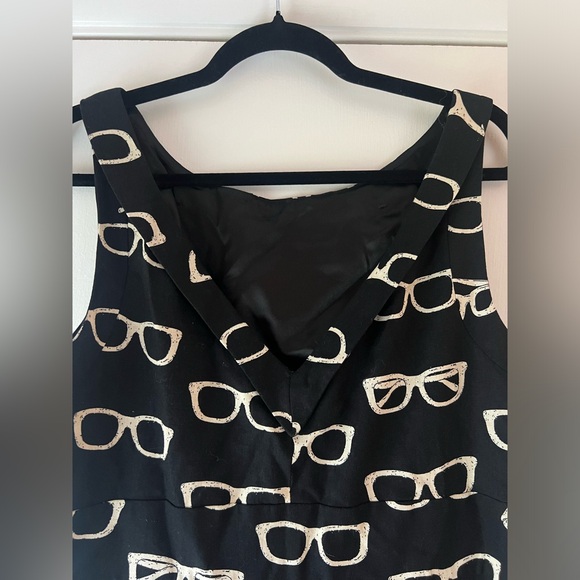 Eva Franco for Anthropologie Frames & Fortune Eyeglass Dress Black Ivory Size 14 - Picture 10 of 11
